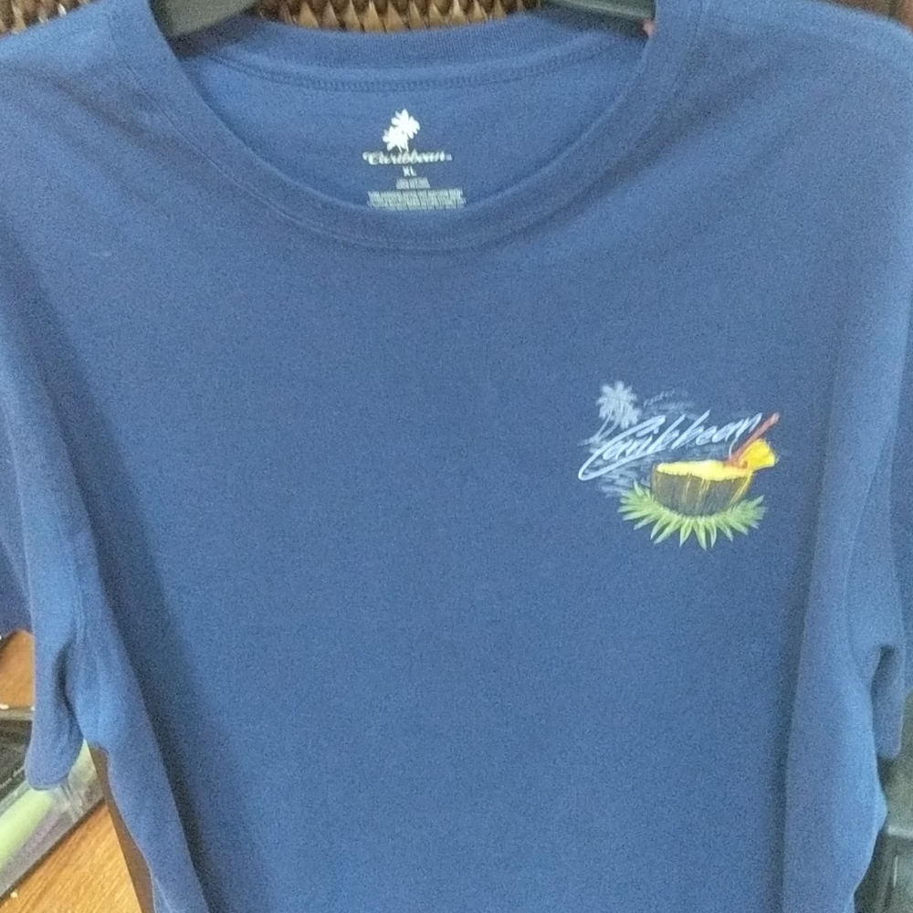 Men's Carribean Blue Parrot Shirt XL